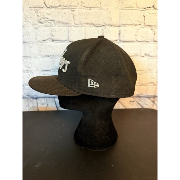 NFL Las Vegas Raiders New Era 59Fifty Fitted Cap Black Silver 7 3/4 - Picture 8 of 10